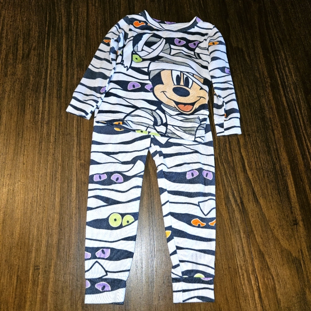 Disney Halloween Mickey Mouse Mummy Pajamas Set in kids size 3T